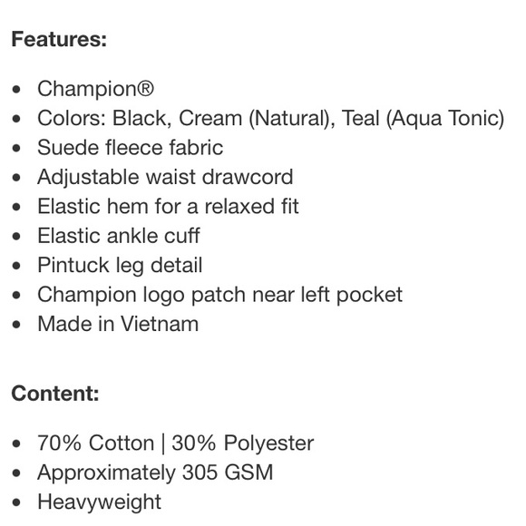 New! Champion Sweatpants Sueded Fleece - Teal - Picture 5 of 6